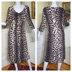 Verse Collection Animal Print Midi Dress